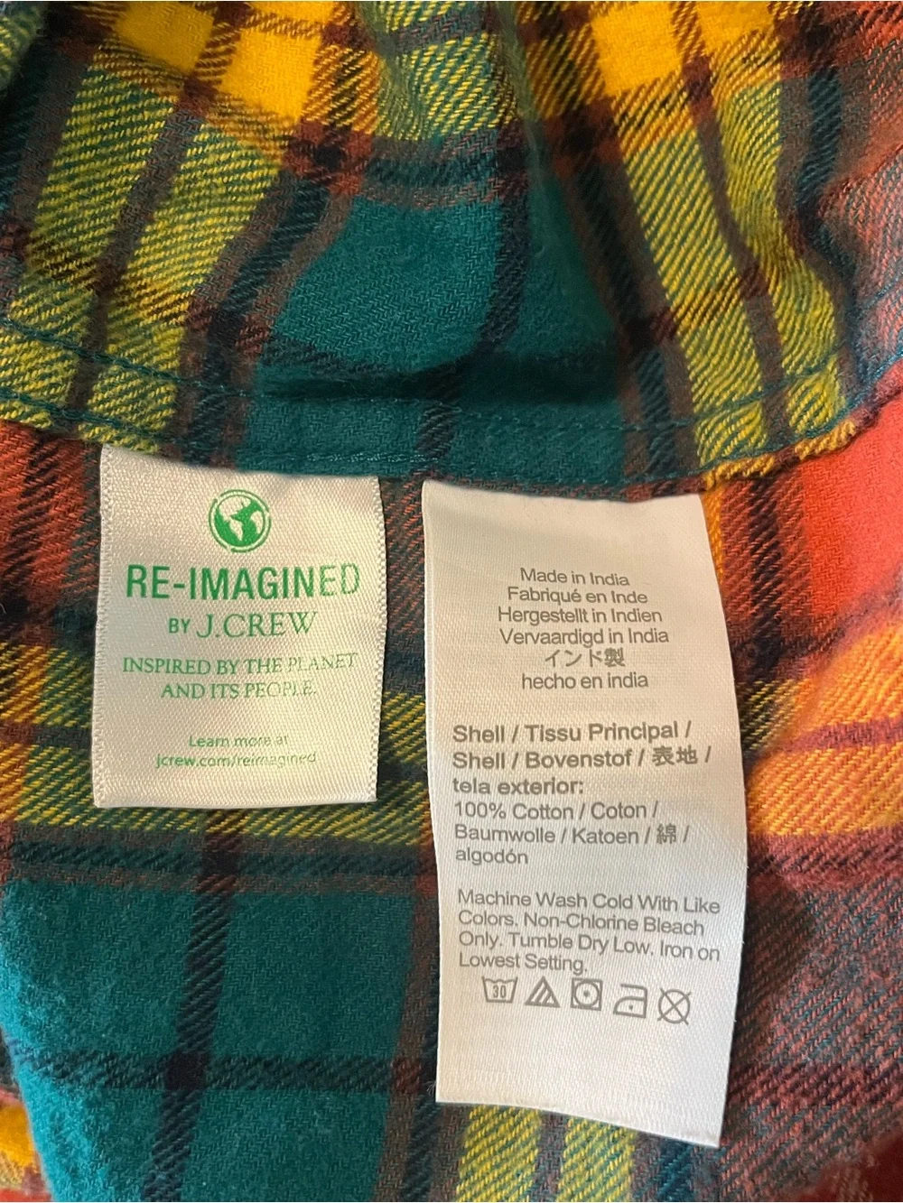 J. Crew Men’s Flannel Plaid Button Shirt, Multicolor Buchanan Tartan, AZ837, L
